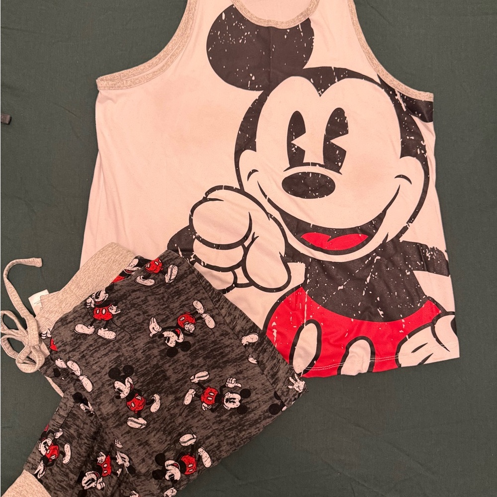Disney Mickey Mouse Kids Pajama Set - Red, Black, and Cream
